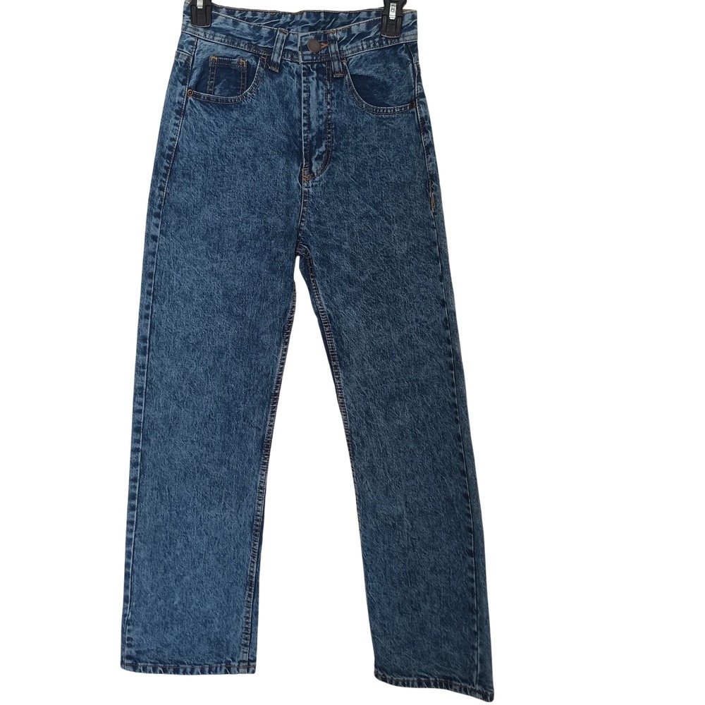 Divided Jeans Women Size 26 Blue Acid Wash High Rise Straight Leg Denim